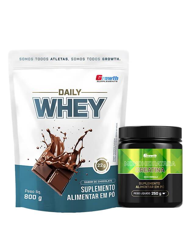 Kit daily whey 800g e creatina monohidratada 250g