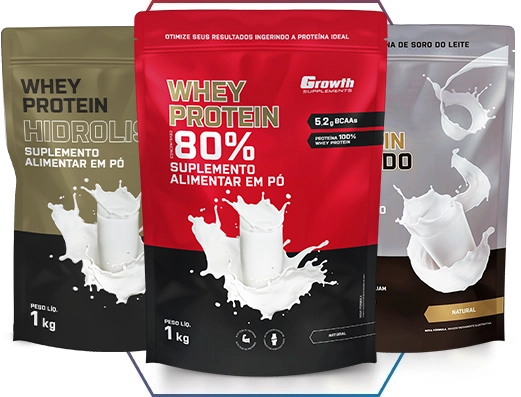 Whey protein, Whey Isolado e Whey Hidrolizado - Growth Supplements