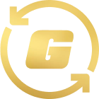 Logo da Growth em dourado com borda em formato de setas