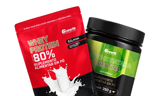 Kit Whey Protein + Creatina - Growth Supplements
