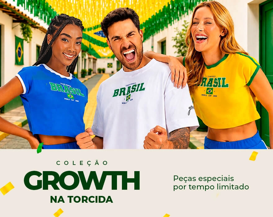 Modelos com camisa do Brasil - Growth Supplements