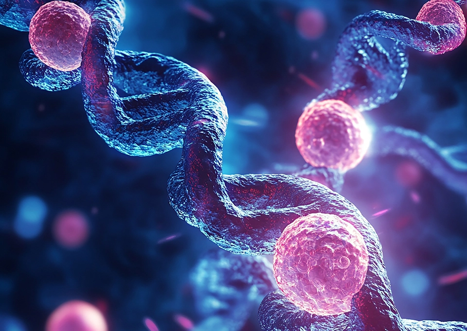 Ilustração de moléculas de DNA
