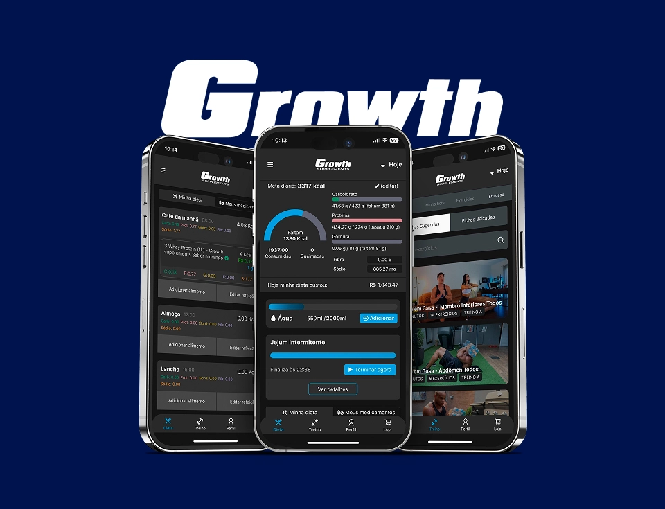 Aplicativo da Growth Supplements