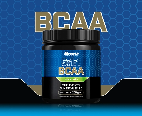 Embalagem de BCAA 5:1:1 em pó sabor limão Growth Supplements