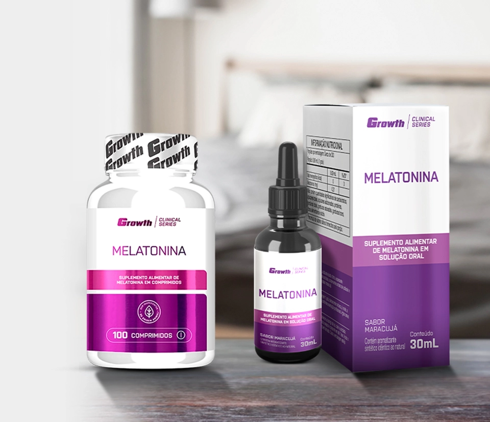 Melatonina 100 comprimidos e melatonina 30ml Growth Supplements
