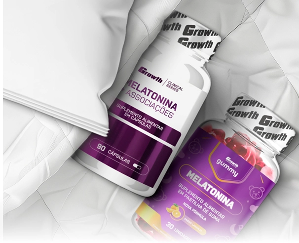 Melatonina 90 comprimidos e Melatonina Gumy Growth Supplements