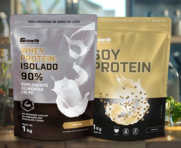 Whey Protein Isolado e Soy protein Growth Supplements
