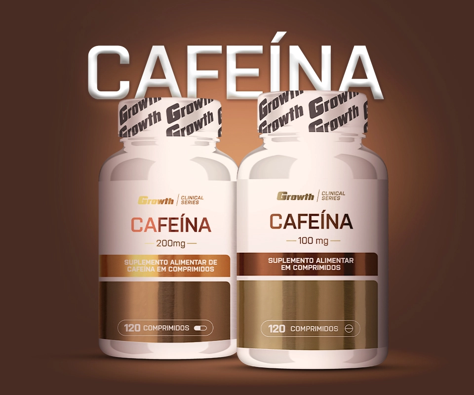 Cafeína Suplemento Alimentar 120 Comprimido 200 mg e Cafeína Suplemento Alimentar 120 Comprimido 100 mg