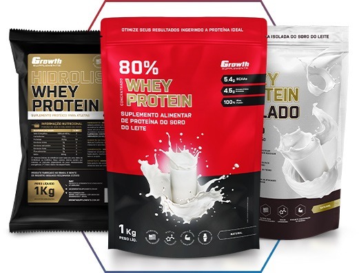 WHEY PROTEIN: MÁXIMA QUALIDADE É NA GROWTH SUPPLEMENTS