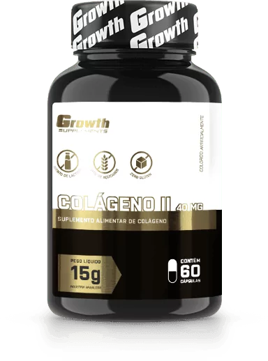 Colágeno Tipo 2 40mg - 60 cápsulas - Growth Supplements
