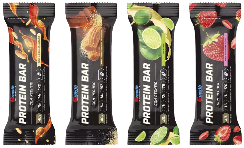 Barra de proteína com recheio - Growth Supplements barrinha de proteína