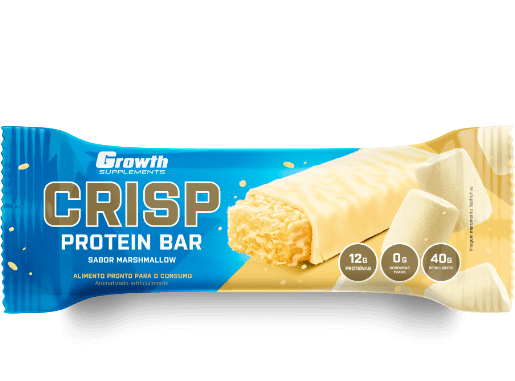 Barra Crisp Protein Bar Sabor Marshmallow Caixa c/ 12un - Growth Supplements