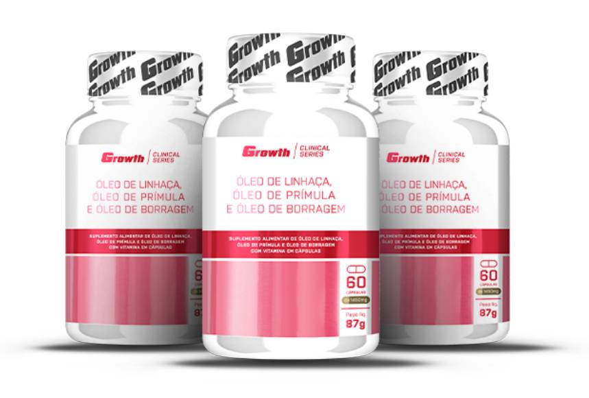 Conheça o Óleo de Linhaça, Óleo de Prímula e Óleo
                            de Borragem da Growth Supplements