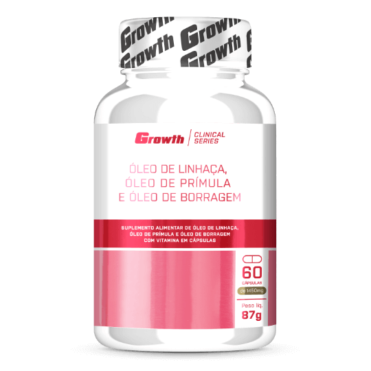 ÓLEO DE LINHAÇA, ÓLEO DE PRÍMULA E ÓLEO DE BORRAGEM 60SOFT - GROWTH SUPPLEMENTS