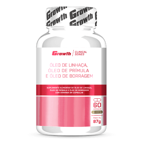 ÓLEO DE LINHAÇA, ÓLEO DE PRÍMULA E ÓLEO DE BORRAGEM 60SOFT - GROWTH SUPPLEMENTS