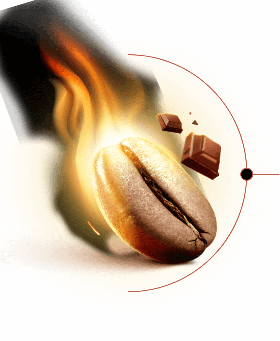 Grão de café com chocalte ao lado