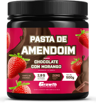 Pasta de Amendoim Sabor Chocolate com Morango 500g - Growth Supplements