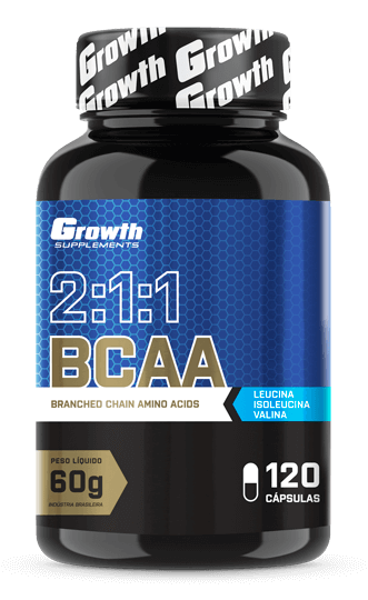 BCAA 2:1:1 (120 cáps) - Growth Supplements