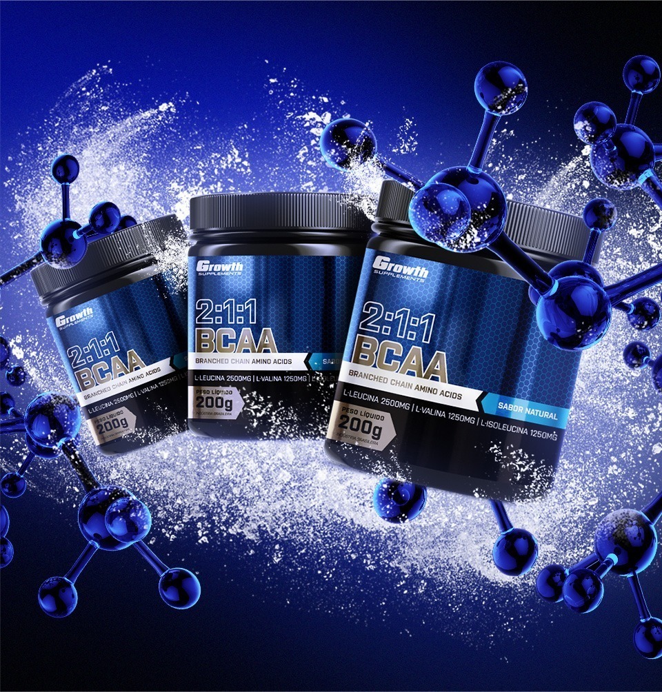 BCAA em Pó 211 200g Saiba como tomar Growth Supplements