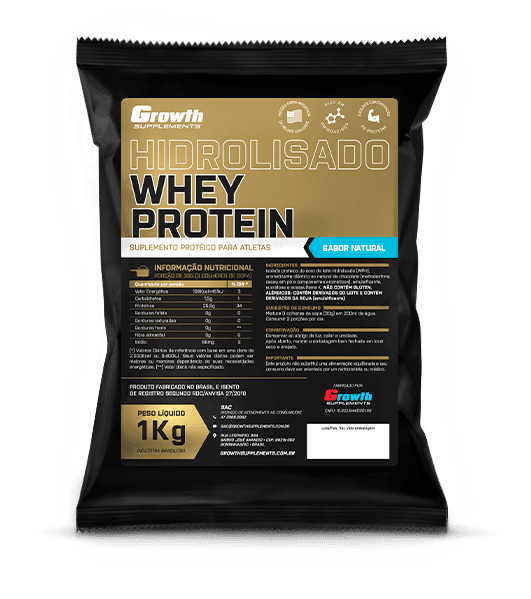 Whey Protein Hidrolisado (1kg) (sabor natural) - Growth Supplements