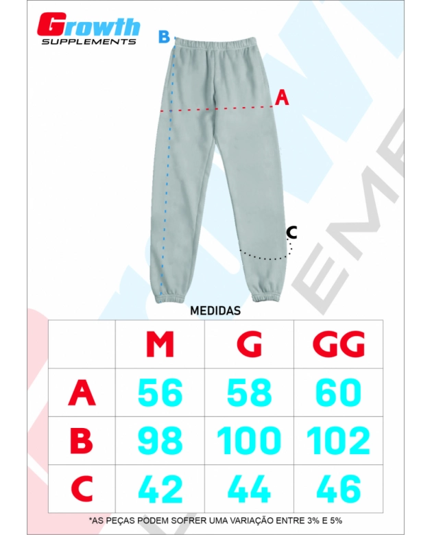 CALÇA MOLETOM GROWTH MOTIVATION YOU VS YOU  - GROWTH SUPPLEMENTS