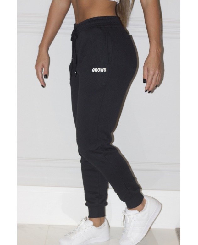 Calça Moletom preta Feminina - Growth Supplements