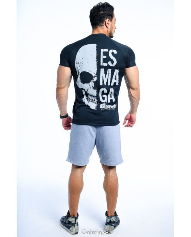 Camiseta Dry-Fit Preta ESMAGA - GROWTH SUPPLEMENTS