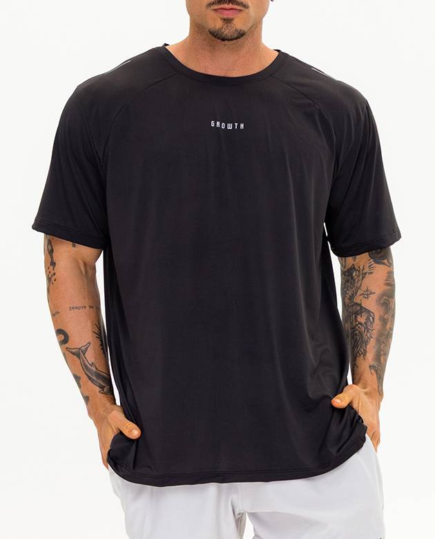Camiseta Growth Atletic Refletivo Preto Running