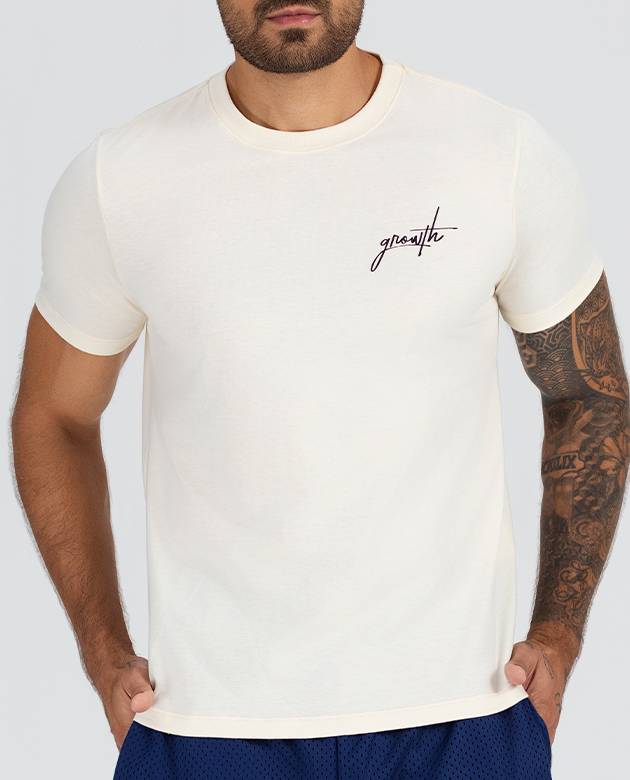 Camiseta Growth Manga Curta Com Silk Logo Off White