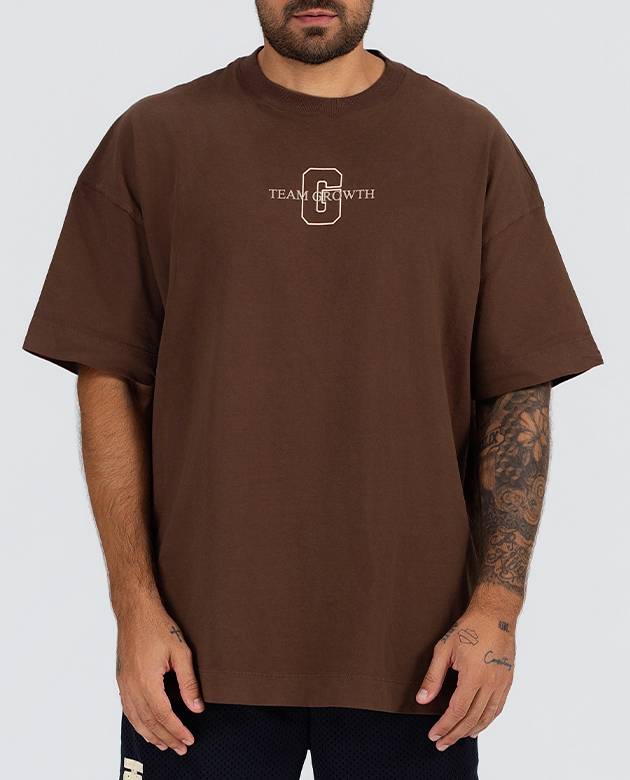 Camiseta Growth Oversized Always Earned Marrom