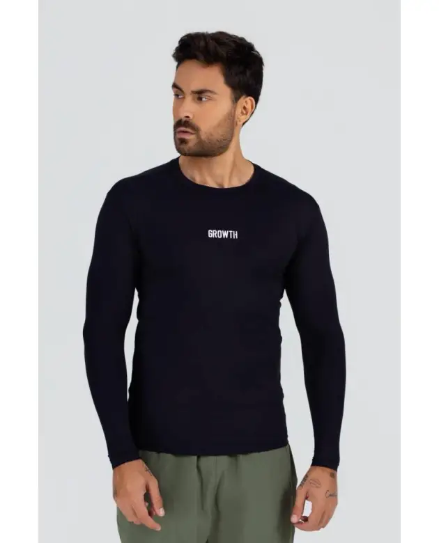 Camiseta Growth Térmica Essencial Manga Longa Preto