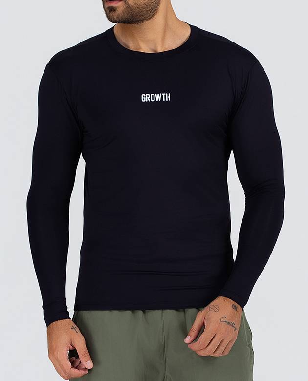 Camiseta Growth Térmica Essencial Manga Longa Preto