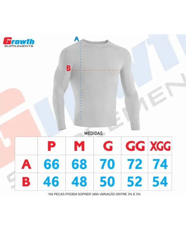 Camiseta Growth Térmica Essencial Manga Longa Preto