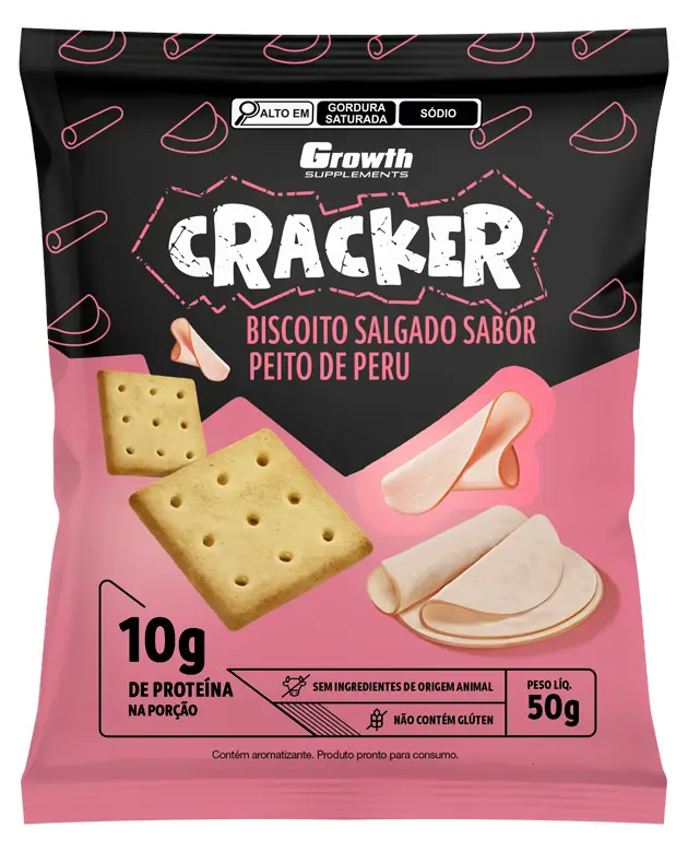 Cracker Biscoito Salgado 50g Sabor Peito De Peru