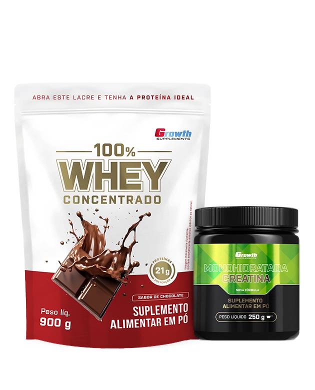 Kit Essencial - 100% Whey Protein Concentrado (900g) + Creatina Monohidratada (250g)