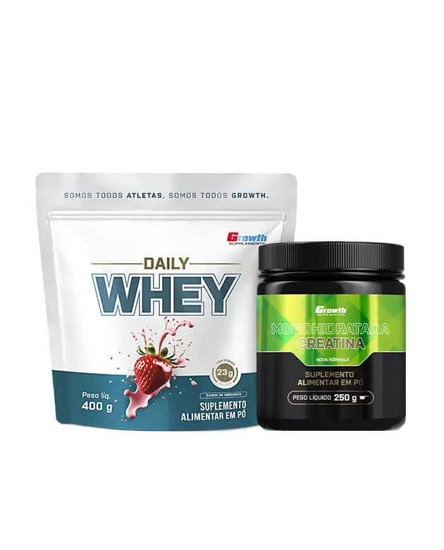 Kit daily whey 400g e creatina monohidratada 250g