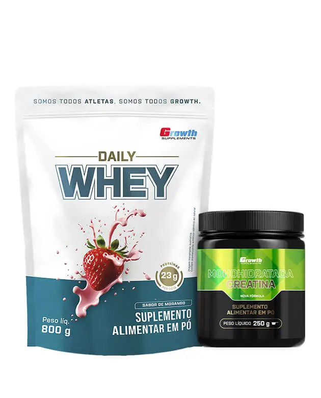 Kit daily whey 800g e creatina monohidratada 250g
