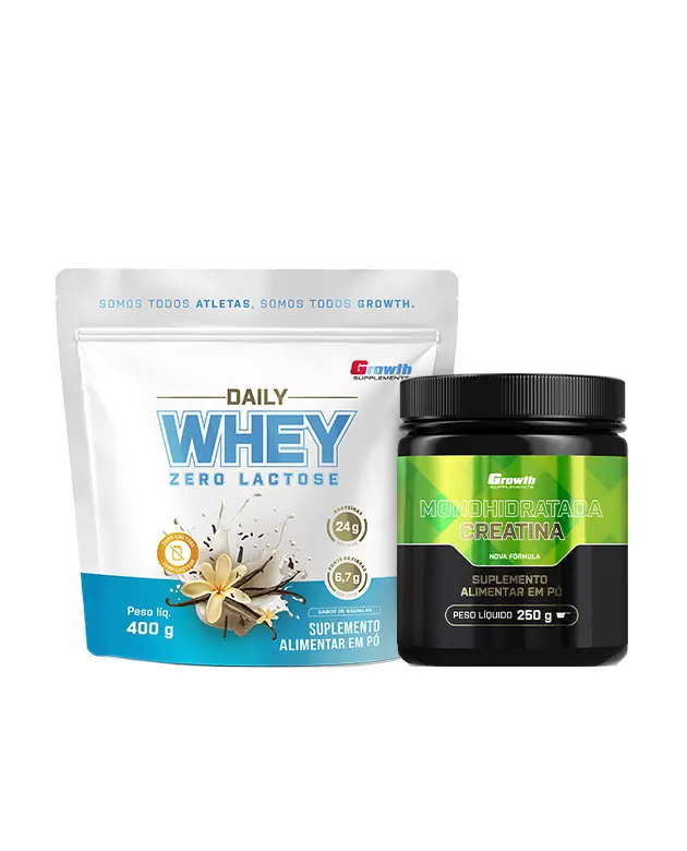 Kit Daily Whey Zero Lactose 400g e Creatina Monohidratada 250g