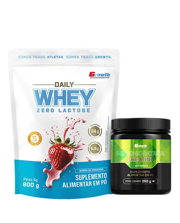 Kit Daily Whey Zero Lactose 800g e Creatina Monohidratada 250g