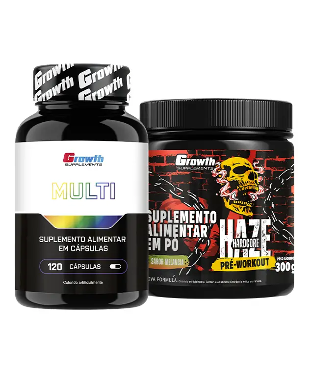 Kit Multivitamínico 120 caps  e Pré-Treino Haze 300g