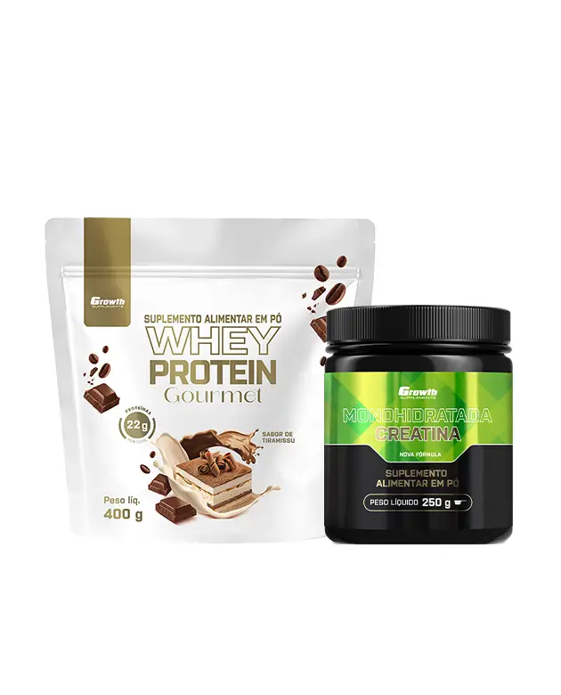 Kit whey gourmet 400g e creatina monohidratada 250g