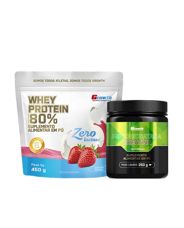 Kit whey protein concentrado zero 450g + creatina monohidratada 250g