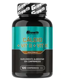 Cálcio + Vitamina D + Vitamina K - 120 comp - Growth Supplements
