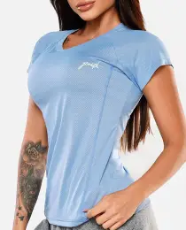 CAMISETA FEMININA GROWTH MANUSCRITO AZUL CLARO - GROWTH SUPPLEMENTS