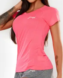 CAMISETA FEMININA GROWTH MANUSCRITO ROSA - GROWTH SUPPLEMENTS