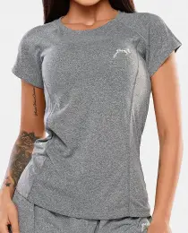 CAMISETA FEMININA GROWTH MANUSCRITO MESCLA - GROWTH SUPPLEMENTS