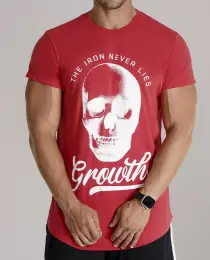 CAMISETA PREMIUM LONG GROWTH THE IRON VERMELHO - GROWTH SUPPLEMENTS