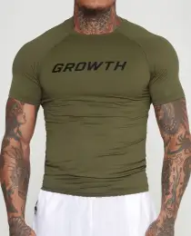 CAMISETA VERDE MILITAR TÉRMICA SEGUNDA PELE GROWTH - GROWTH SUPPLEMENTS