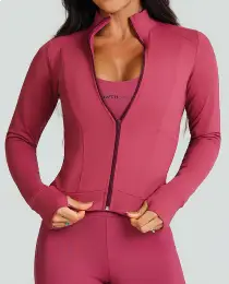 Jaqueta Growth Ziper e Bolsinhos Rose