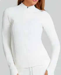 Jaqueta Growth Ziper Malha Texturizada Off White